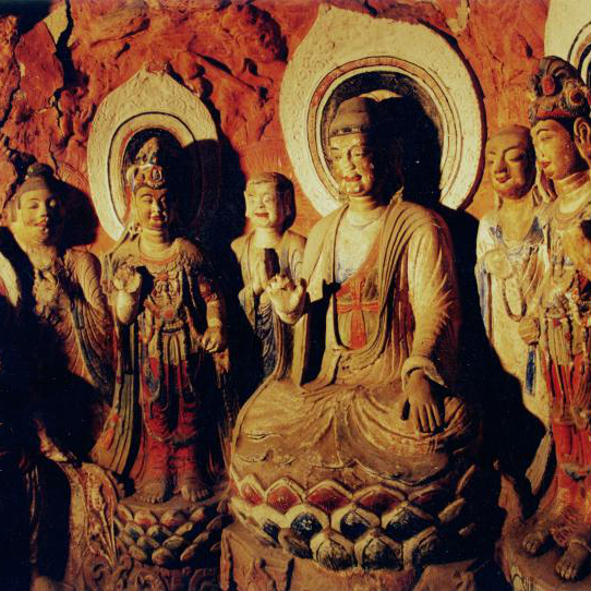 A scenic view of Mianyang Wolongshan Qianfoyan Shiku