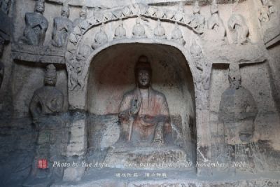 A scenic view of Nanjing Qianfoya Shiku Ji Mingzhengjun Bei