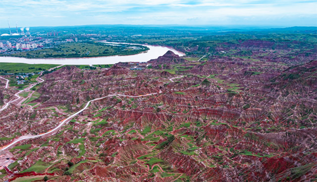 A scenic view of Ordos Zhungeerzhao