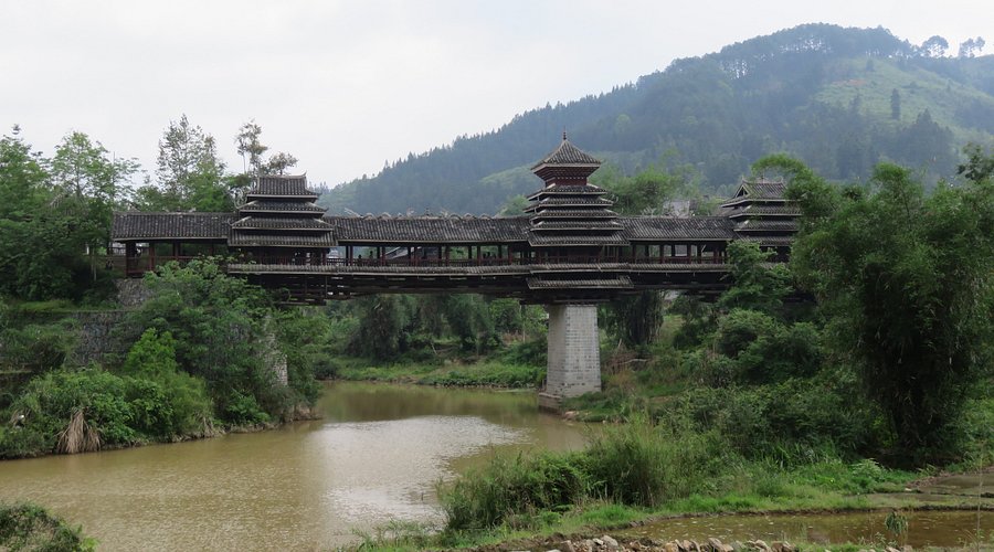 A scenic view of Qiandongnan Diping Fengyuqiao