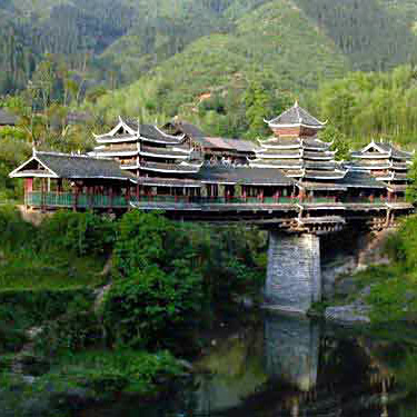 A scenic view of Qiandongnan Diping Fengyuqiao