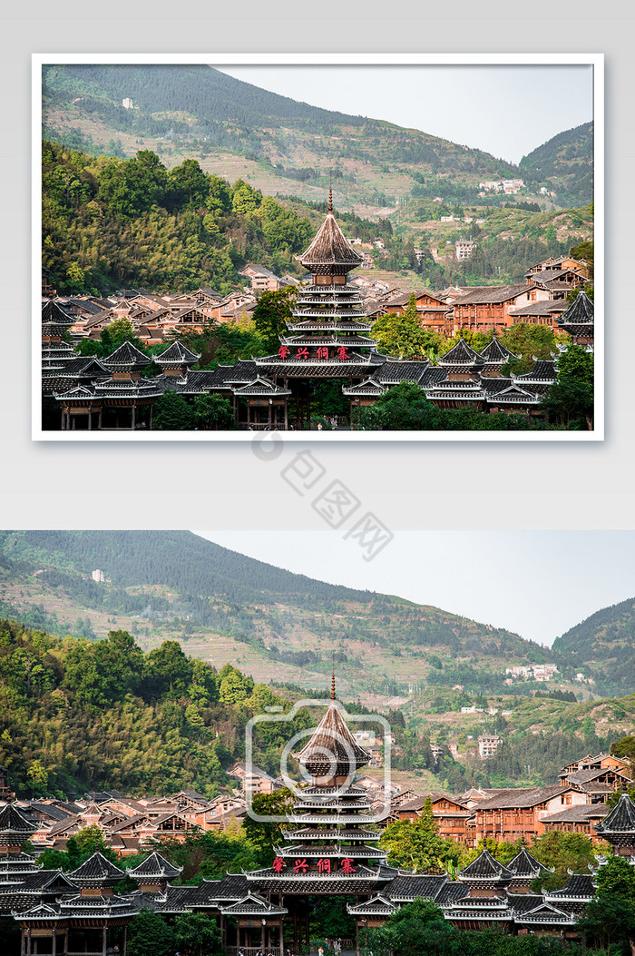 A scenic view of Qiandongnan Feiyunya Gujianzhuqun