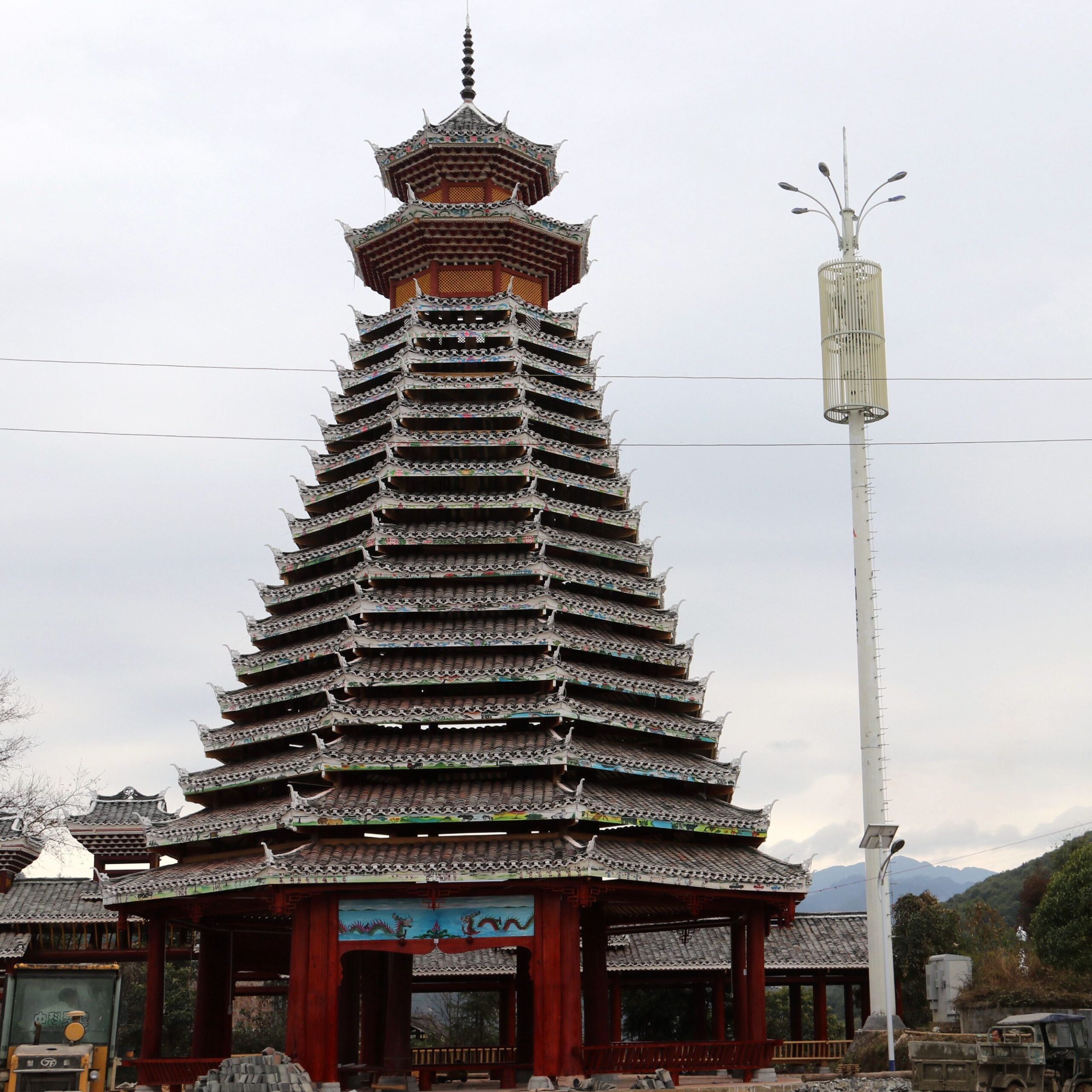 A scenic view of Qiandongnan Gaoqian Gulou