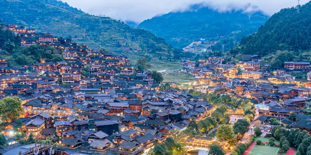 A scenic view of Qiandongnan Gaoqian Gulou