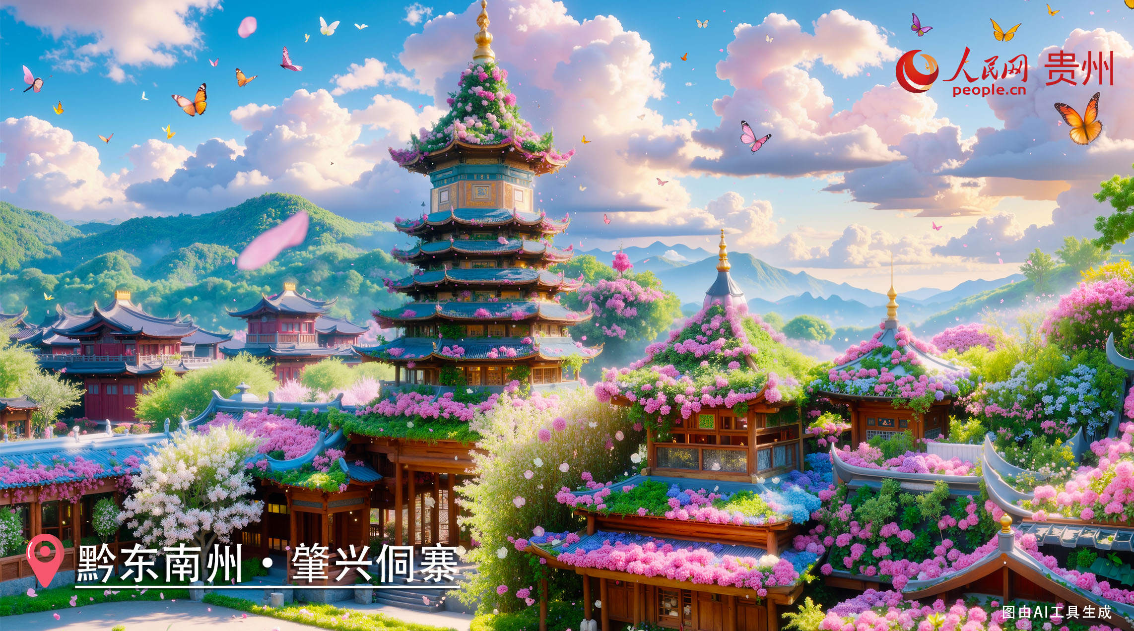 A scenic view of Qiandongnan Jinping Feishanmiao
