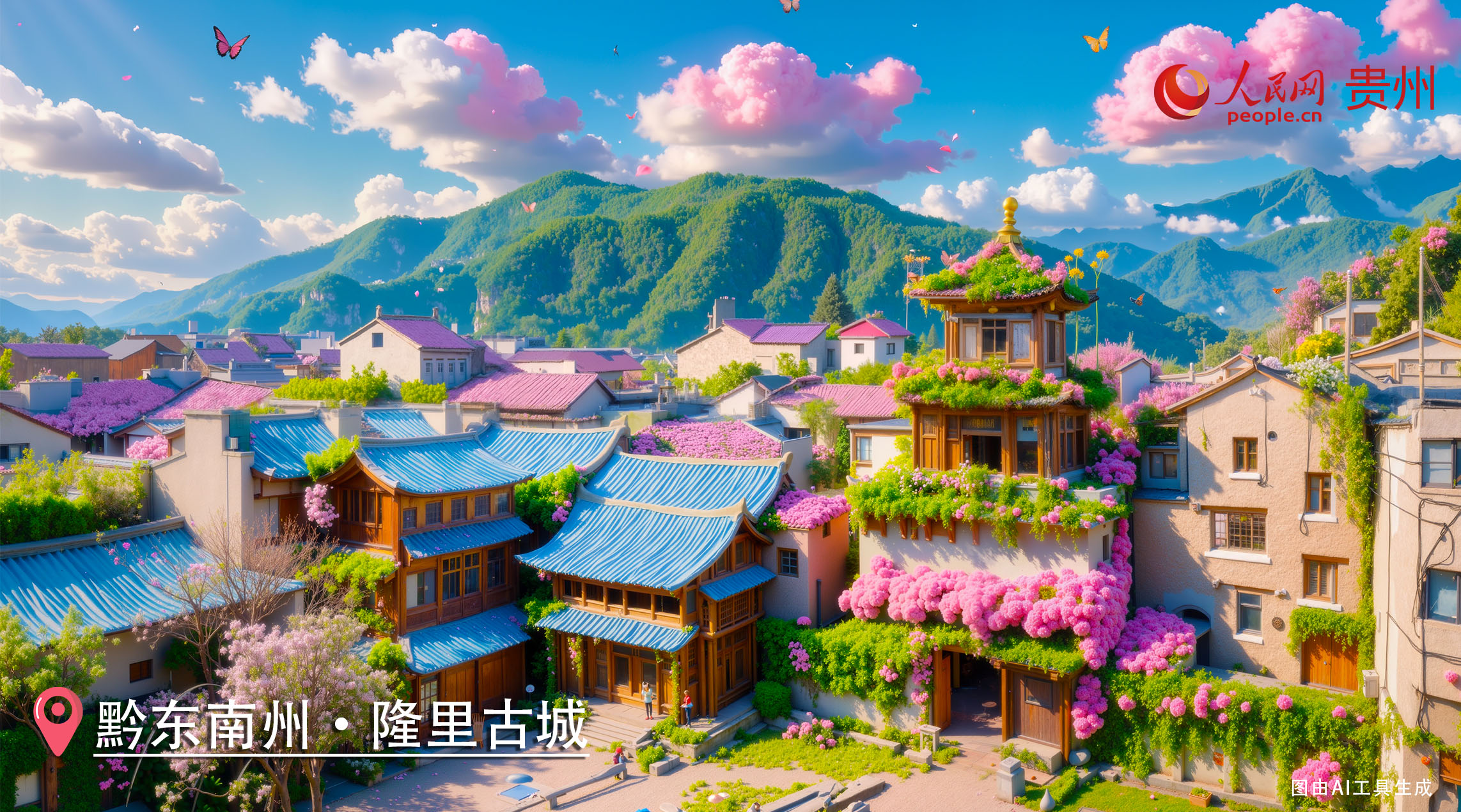 A scenic view of Qiandongnan Jinping Feishanmiao