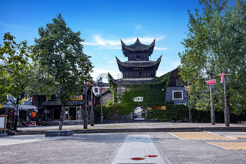 A scenic view of Qiandongnan Jiuzhou Gujianzhuqun