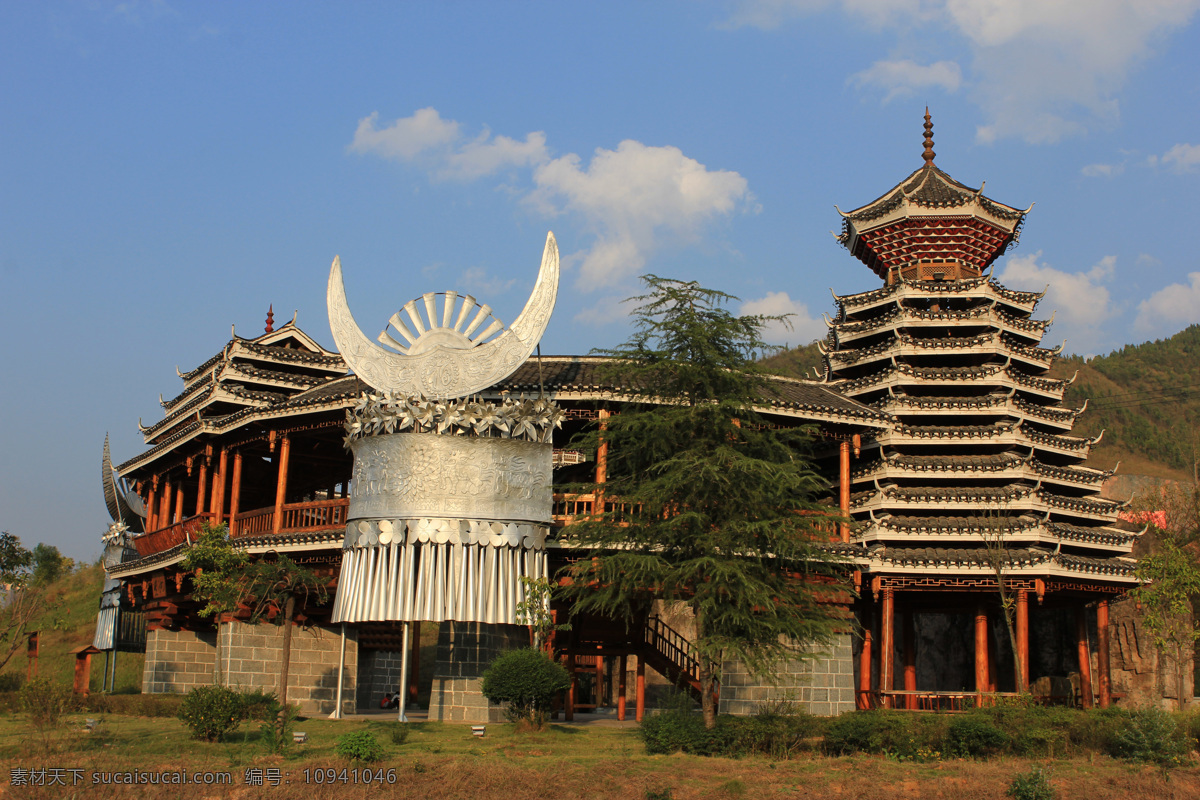 A scenic view of Qiandongnan Shudong Duzhu Gulou