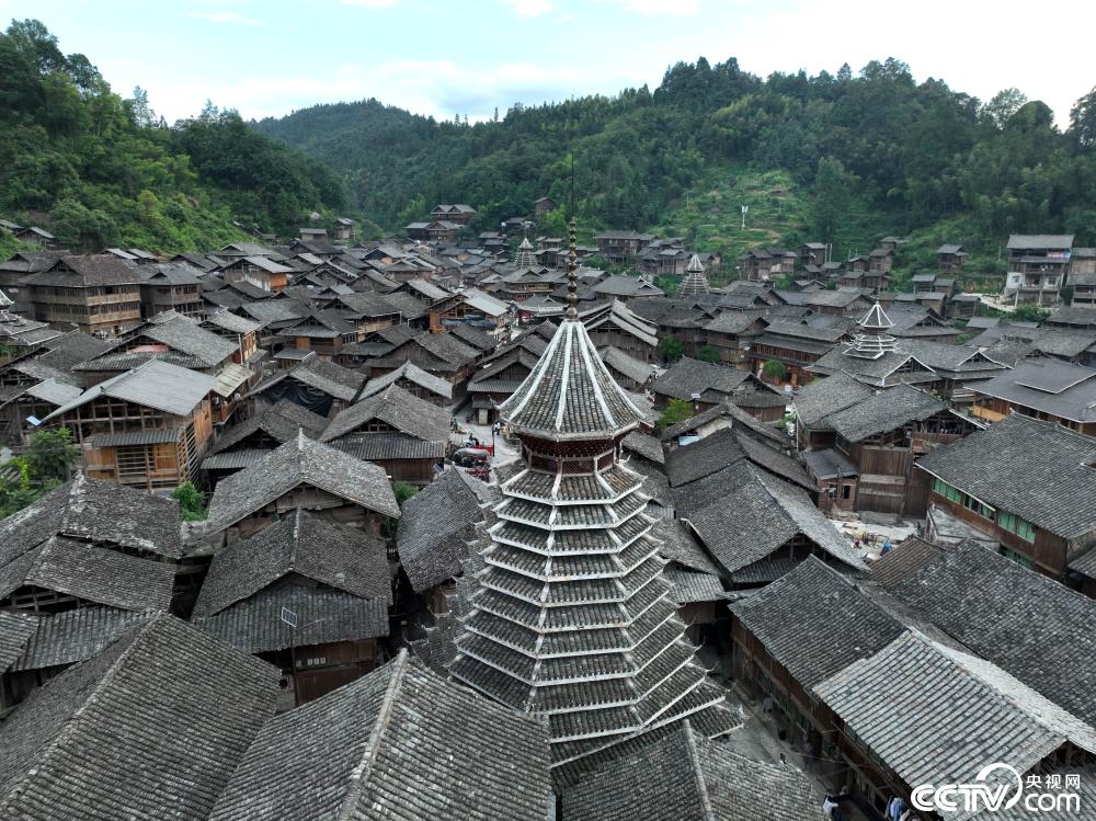 A scenic view of Qiandongnan Zaie Gulou