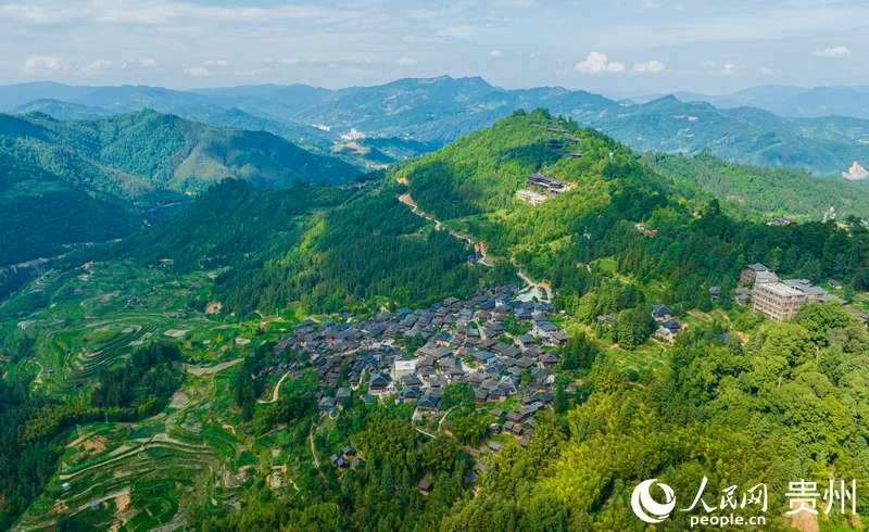 A scenic view of Qiandongnan Zaie Gulou