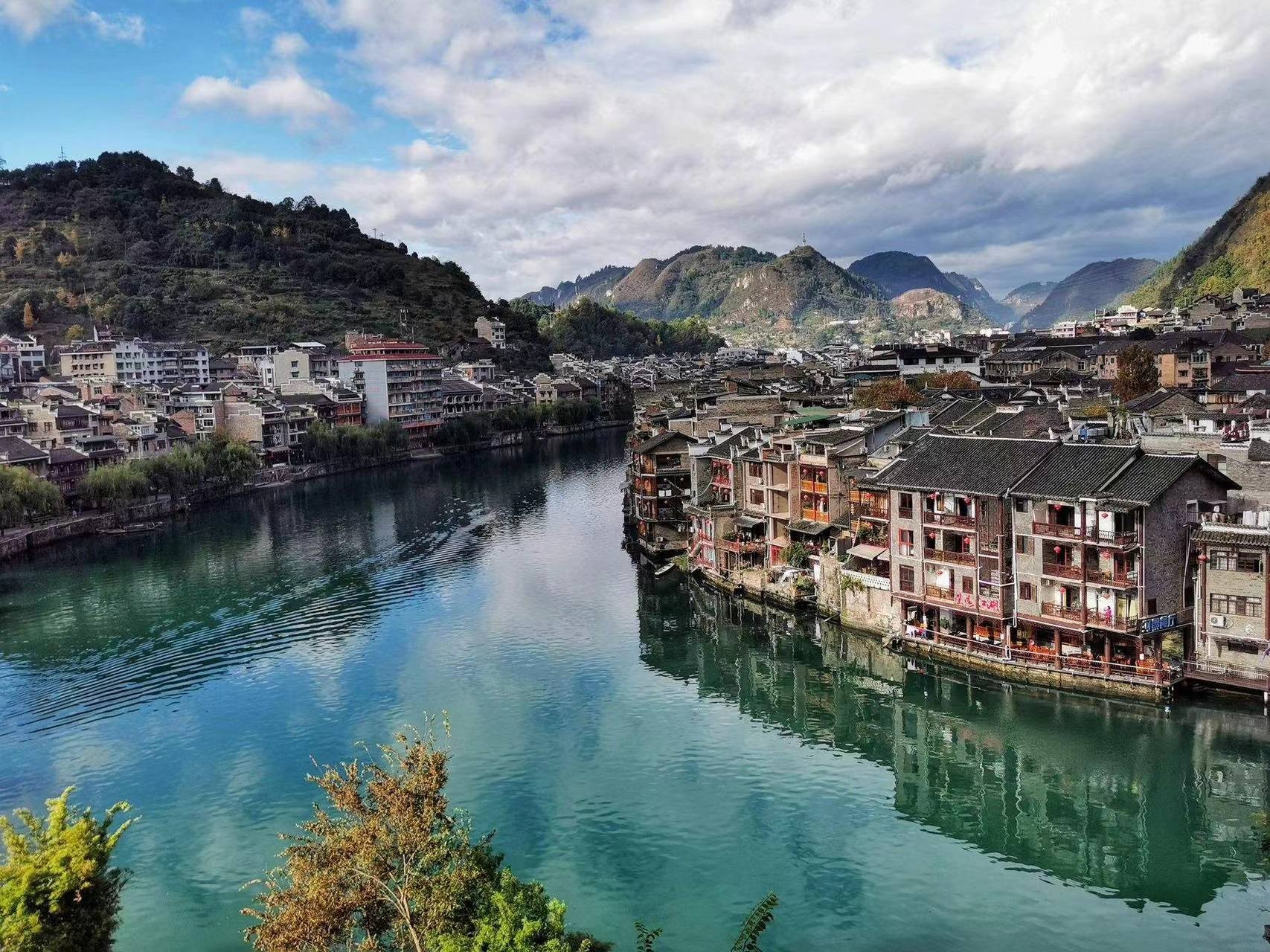 A scenic view of Qiandongnan Zhenyuan Chengqiang