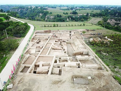 A scenic view of Qingyang Shijia Yucun Yizhi