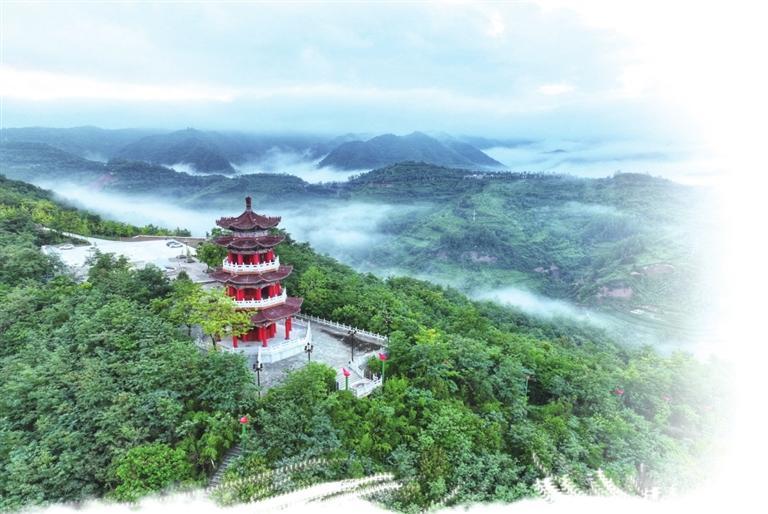 A scenic view of Qingyang Xiaojin Ta