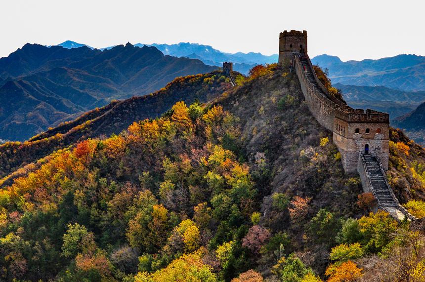 A scenic view of Qinhuangdao Great Wall Jiumentou