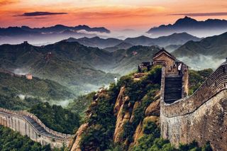 A scenic view of Qinhuangdao Great Wall Jiumentou