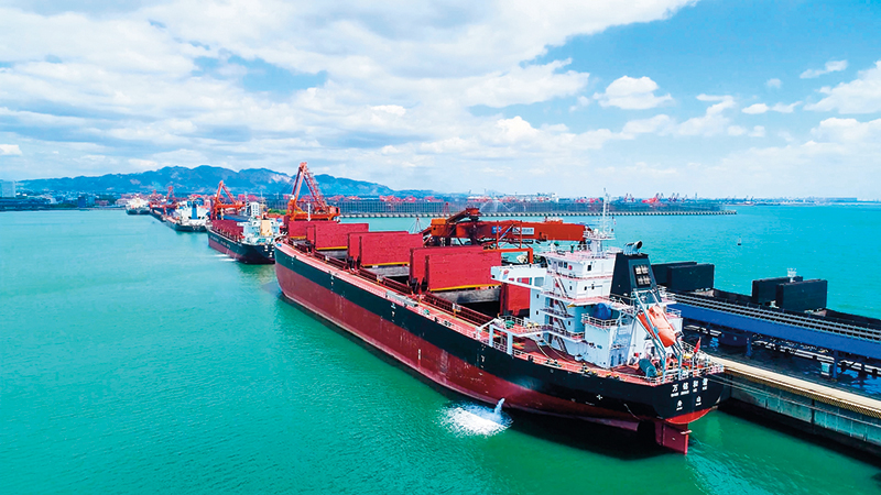 A scenic view of Qinhuangdao Port Modern Architecture