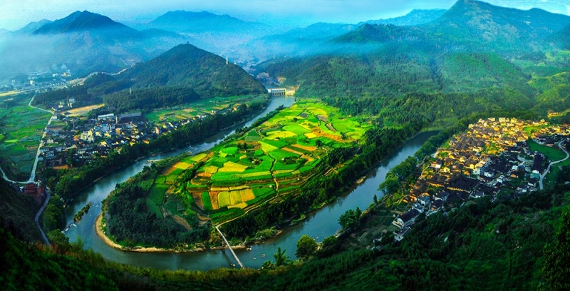 A scenic view of Sanming Yongan Kangzhan Jiuzhiqun