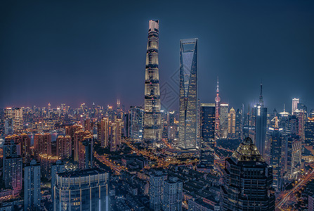 A scenic view of Shanghai Huangpu Waitan Jianzhuqun