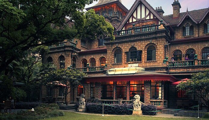 A scenic view of Shanghai Jingan Male Zhuzhai
