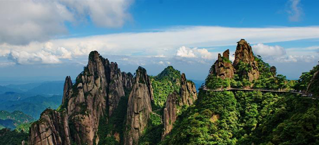 A scenic view of Shangrao Sanqingshan Gu Jianzhuqun