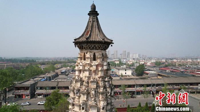 A scenic view of Shijiazhuang Guanghui Temple Flower Pagoda