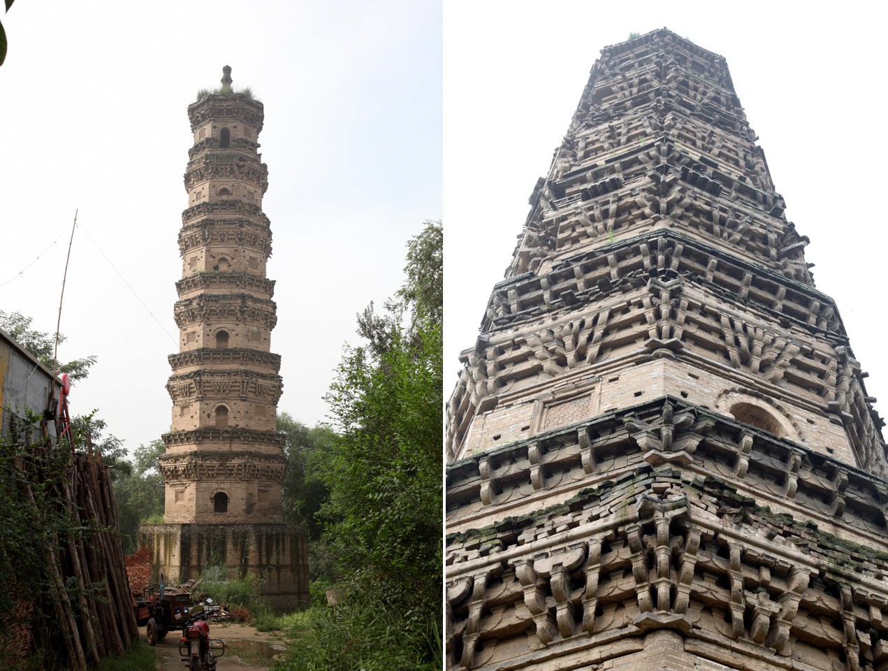 A scenic view of Shijiazhuang Kaihua Temple Pagoda