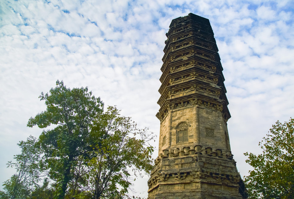 A scenic view of Shijiazhuang Kaihua Temple Pagoda