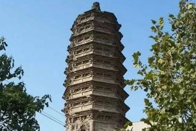 A scenic view of Shijiazhuang Kaihua Temple Pagoda