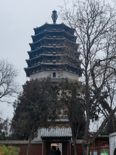 A scenic view of Shijiazhuang Kaiyuan Temple Lingxiao Pagoda