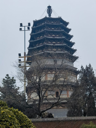 A scenic view of Shijiazhuang Kaiyuan Temple Lingxiao Pagoda