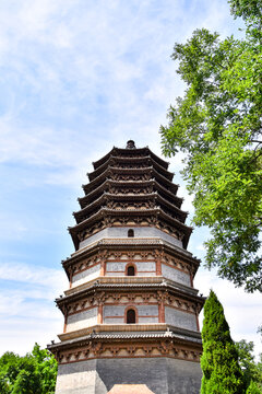 A scenic view of Shijiazhuang Kaiyuan Temple Lingxiao Pagoda