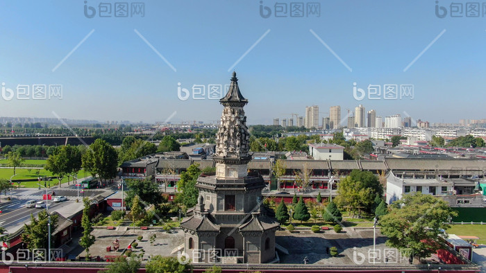 A scenic view of Shijiazhuang Linji Temple Chengling Pagoda