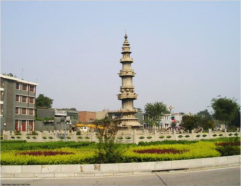 A scenic view of Shijiazhuang Tianhu Dharani Sutra Pillar