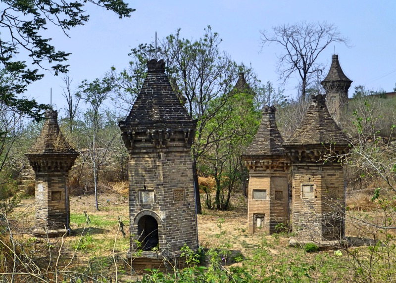 A scenic view of Shijiazhuang Wanshou Temple Pagoda Forest