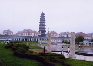 A scenic view of Shijiazhuang Youju Temple Pagoda