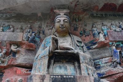 A scenic view of Shijiazhuang Yuqiashan Cliff Carvings