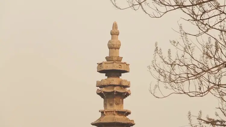 A scenic view of Shijiazhuang Zhiping Temple Stone Pagoda