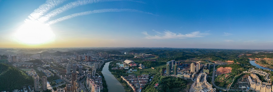A scenic view of Suining Zhuotongjing