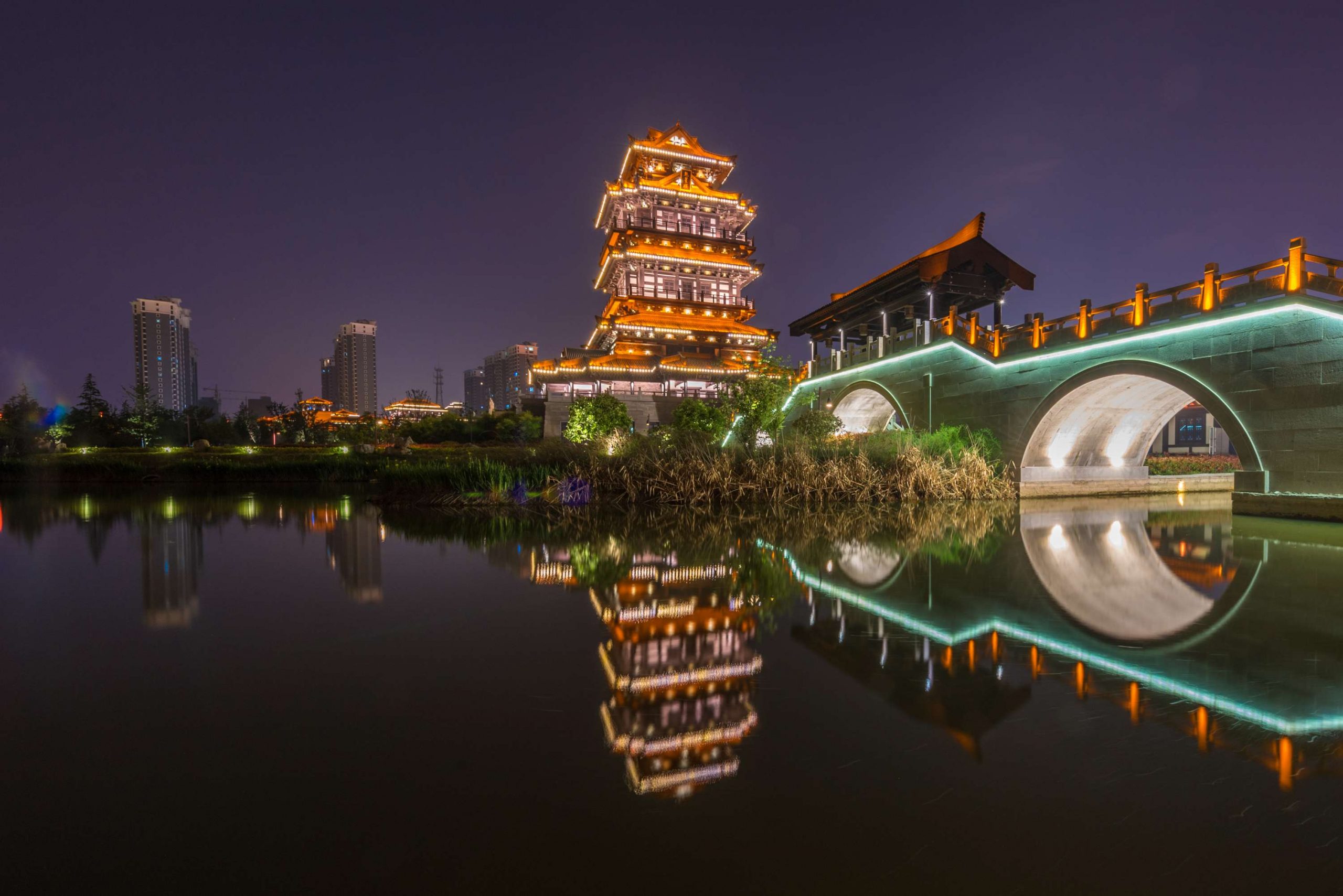 A scenic view of Suqian Longwangmiao Xinggong