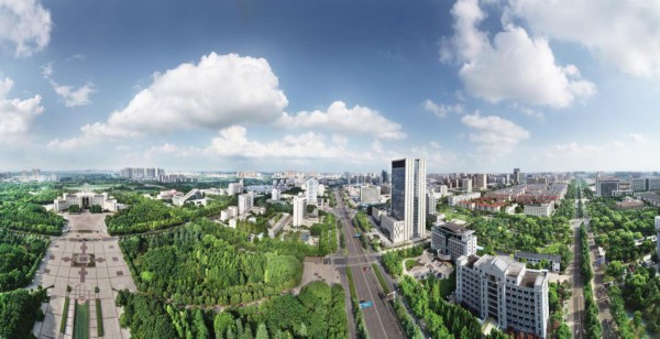 A scenic view of Suqian Sanzhuang Muqun