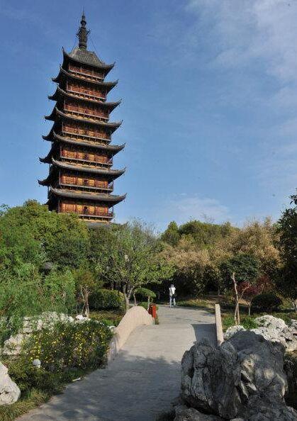 A scenic view of Suzhou Chongjiao Xingfusi Ta
