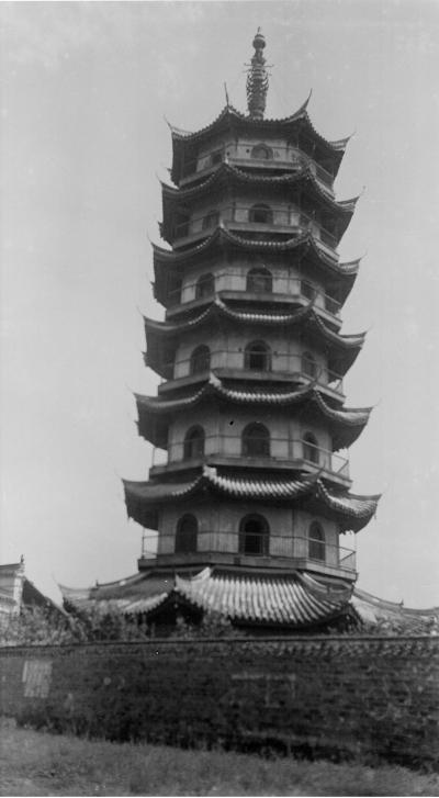 A scenic view of Suzhou Chongjiao Xingfusi Ta