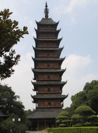 A scenic view of Suzhou Chongjiao Xingfusi Ta