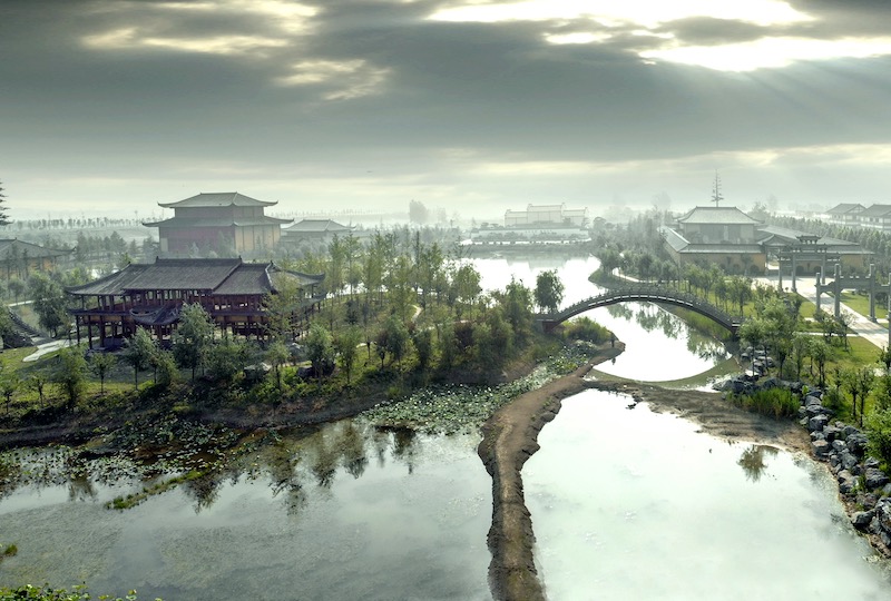 A scenic view of Suzhou Dayunhe Gudao Sixianduan Huashigang Yizhi