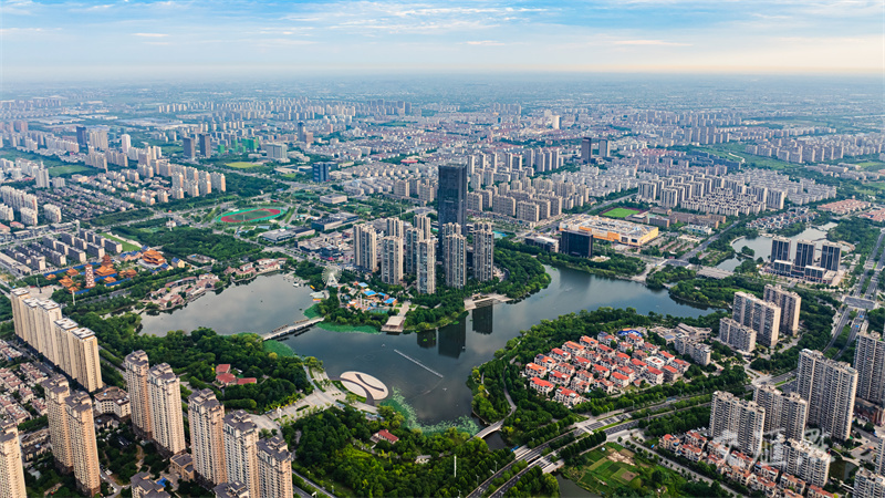 A scenic view of Suzhou Jusha Ta