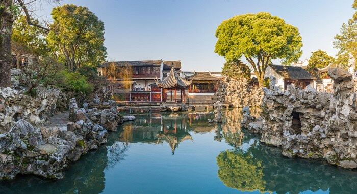 A scenic view of Suzhou Shizilin