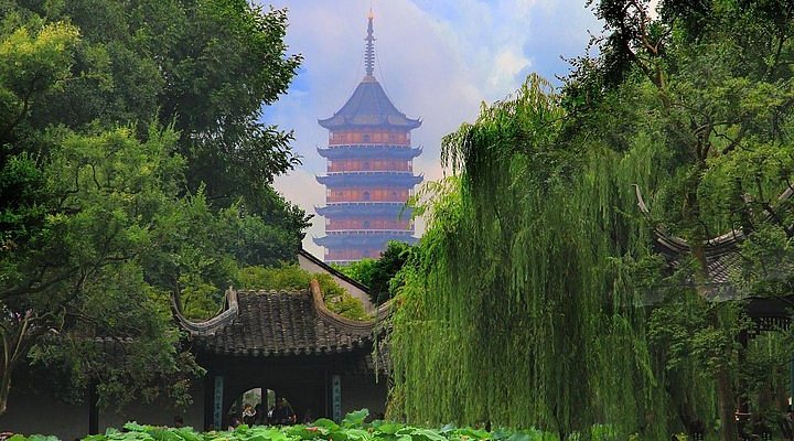 A scenic view of Suzhou Wenmiao Ji Shike
