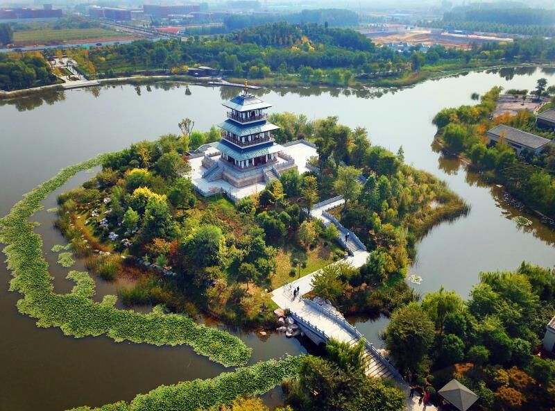 A scenic view of Taian Ningyang Yanzi Miao He Yanlin
