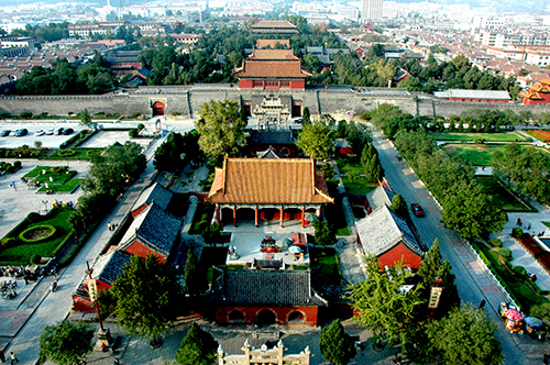 A scenic view of Taian Taishan Gu Jianzhuqun