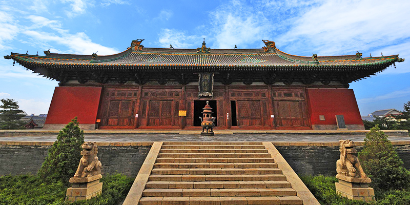 A scenic view of Taiyuan Gujiao Thousand Buddha Temple